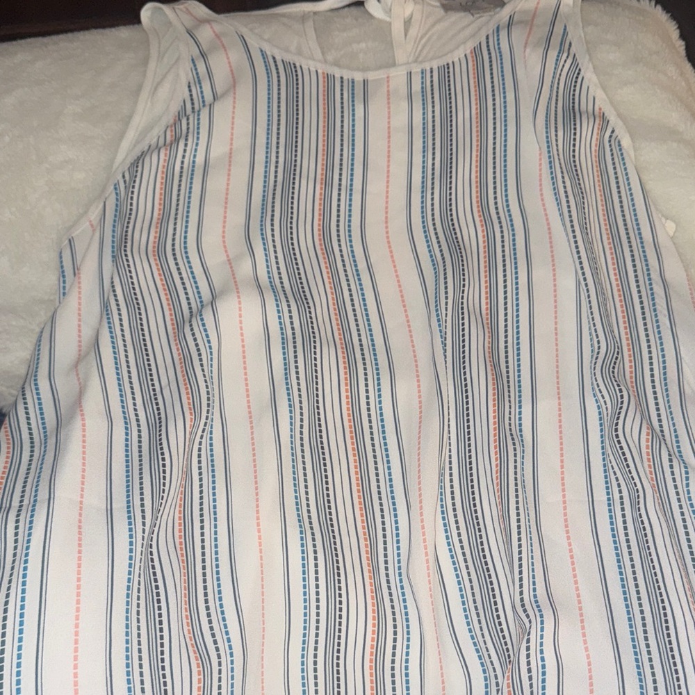 LOFT Multicolor Striped Sleeveless Blouse